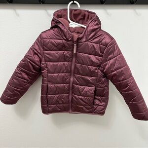 Cat & Jack Kids Puffer Jacket - Burgundy - 4T